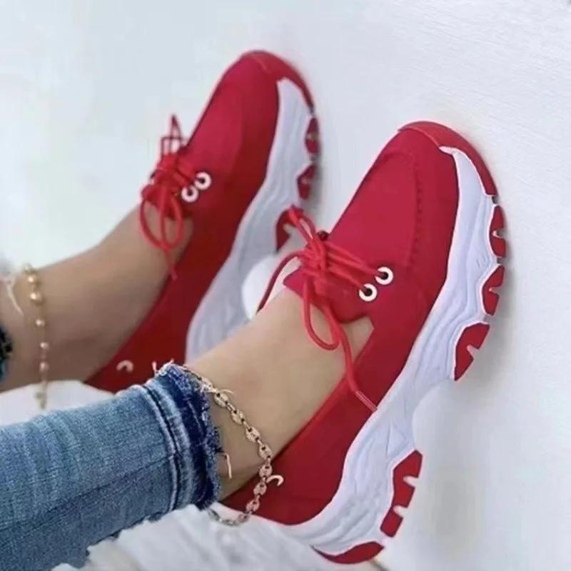 New Women Sneakers Platform Casual Breathable Sport Design Vulcanized Shoes Fashion Tennis Female Footwear 3-5cm