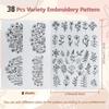 2Sheets Flowers and Leaf Designs Stitching Embroidery Paper DIY Sewing Supplies Hand Sewing Stabilizers Handmade Embroidery