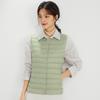 Autumn and Winter New White Duck Down Light and Thin Round Neck Change V-neck Button Down Vest Women's Short Liner Winter Wear