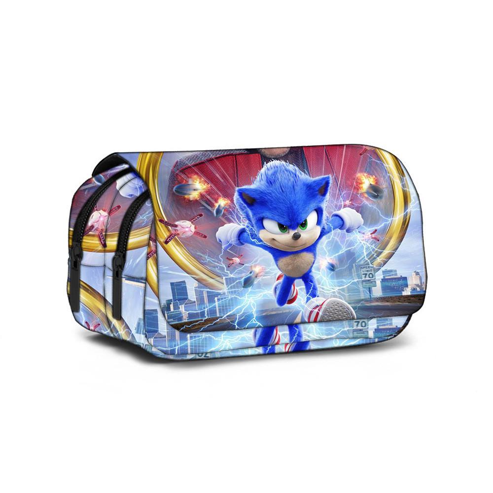 Sonic The Hedgehog Dubbellagers Pennskrin Med Polyestermaterial För Skolbarn