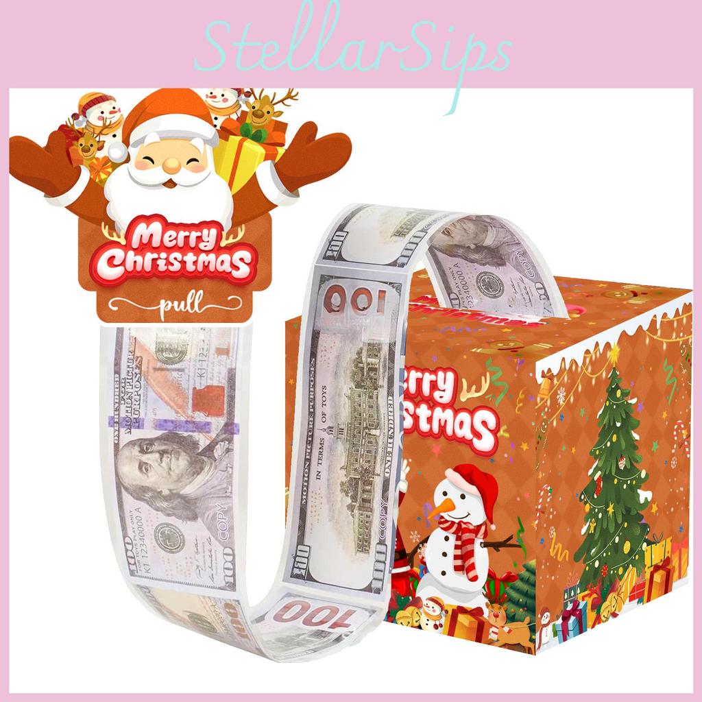 Theme Paper Christmas Gift Box With Santa Claus Pattern Party Decoration Prop