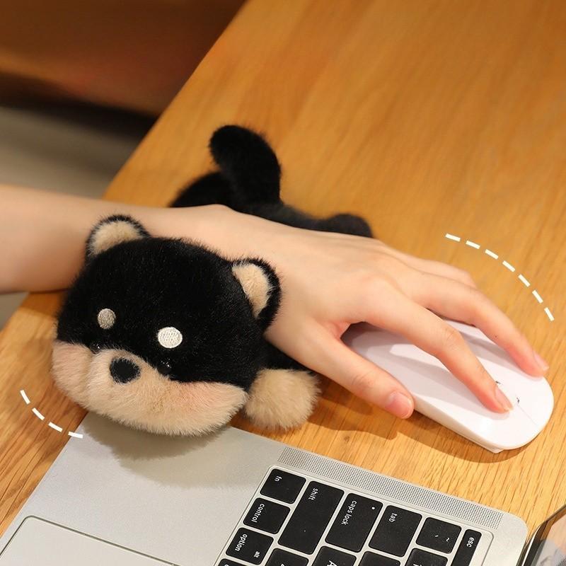 Stuffed Short Plush Toy Desk Companion Wrist Cushion Study Aid Office Decor
