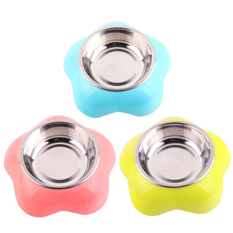 Pet Bowl, Pet Flower Dual-purpose Bowl 2-in-1 Pet Stainless Steel Bowl, Dog Bowl Pet Plastic Bowl Dog Food Bowl