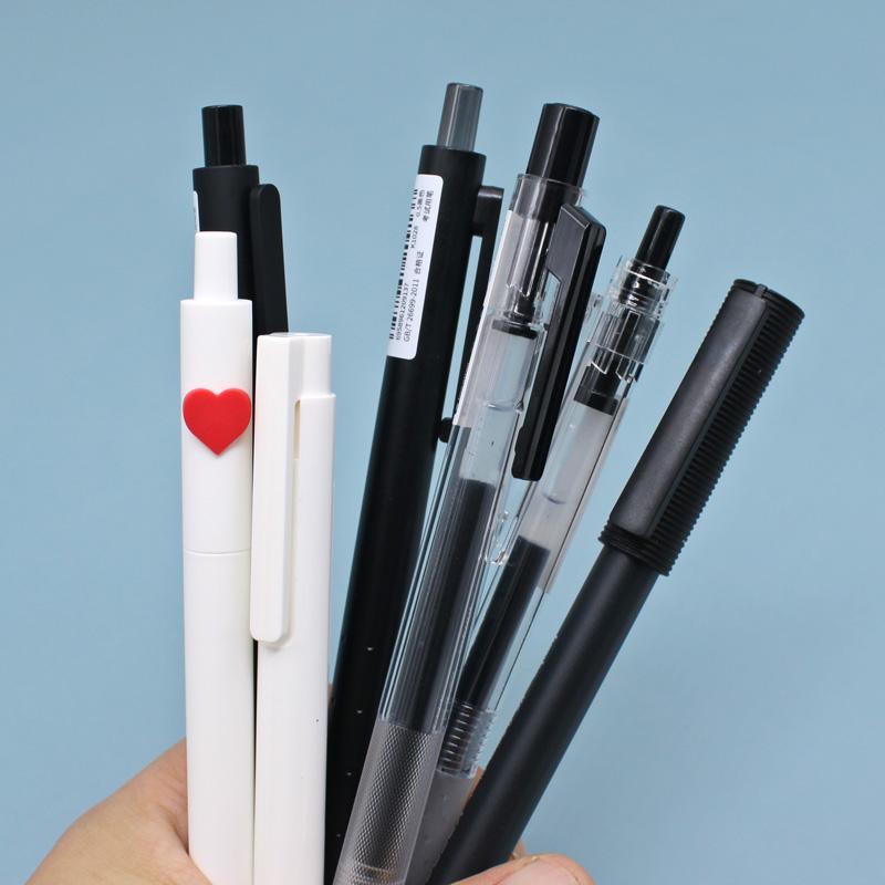 KACO Neutral Pen Black 0.5MM Refills Gel Ink Pens 7pcs Caneta Set Smooth Writing MI Pen For Office Home School Stationery