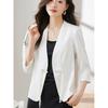 Plus size women clothing New Chinese Style Spring and Summer One Button Buckle Thin Commuter Ol Three-Quarter Sleeve Suit Small Coat Fashion