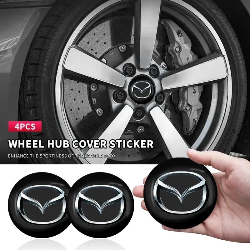4pcs 56mm Car Wheel Center Hub Cap Badge Emblem Decal Wheel Sticker For Mazda 3 6 Atenza Axela Demio CX3 CX5 MP MS RX8