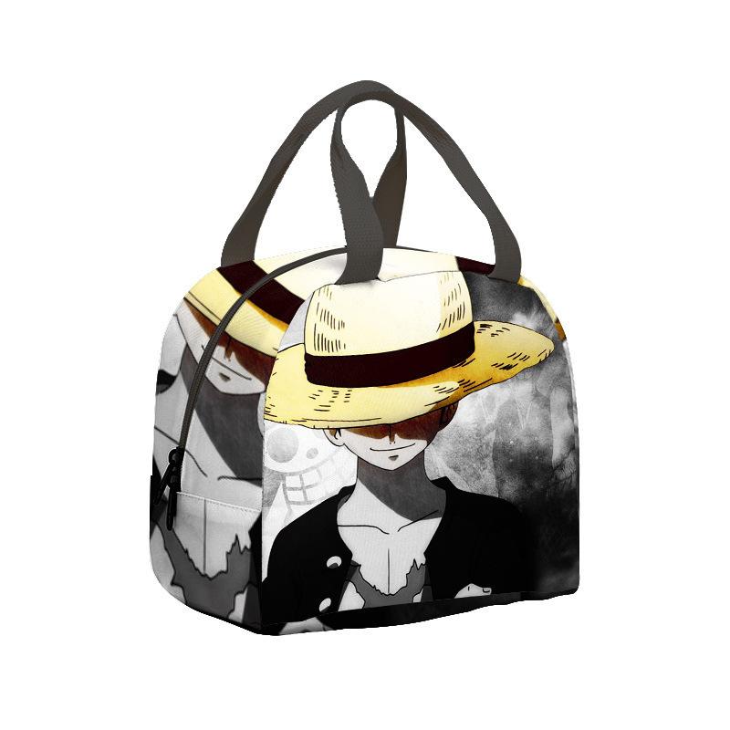 Borsa per il pranzo per bambini Anime One Piece King dei Pirati per studenti delle scuole elementari e medie Borsa da picnic con impacco di ghiaccio Borsa termica portatile per bento