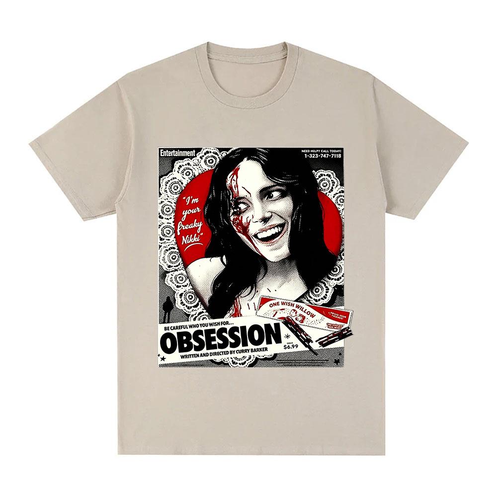 Obsession Film Grafikdruck T-Shirt Baumwolle Tägliches Tragen Streetwear T-Shirts Mode Damen Herren Unisex Lässig Rundhals Oberteile Sommer