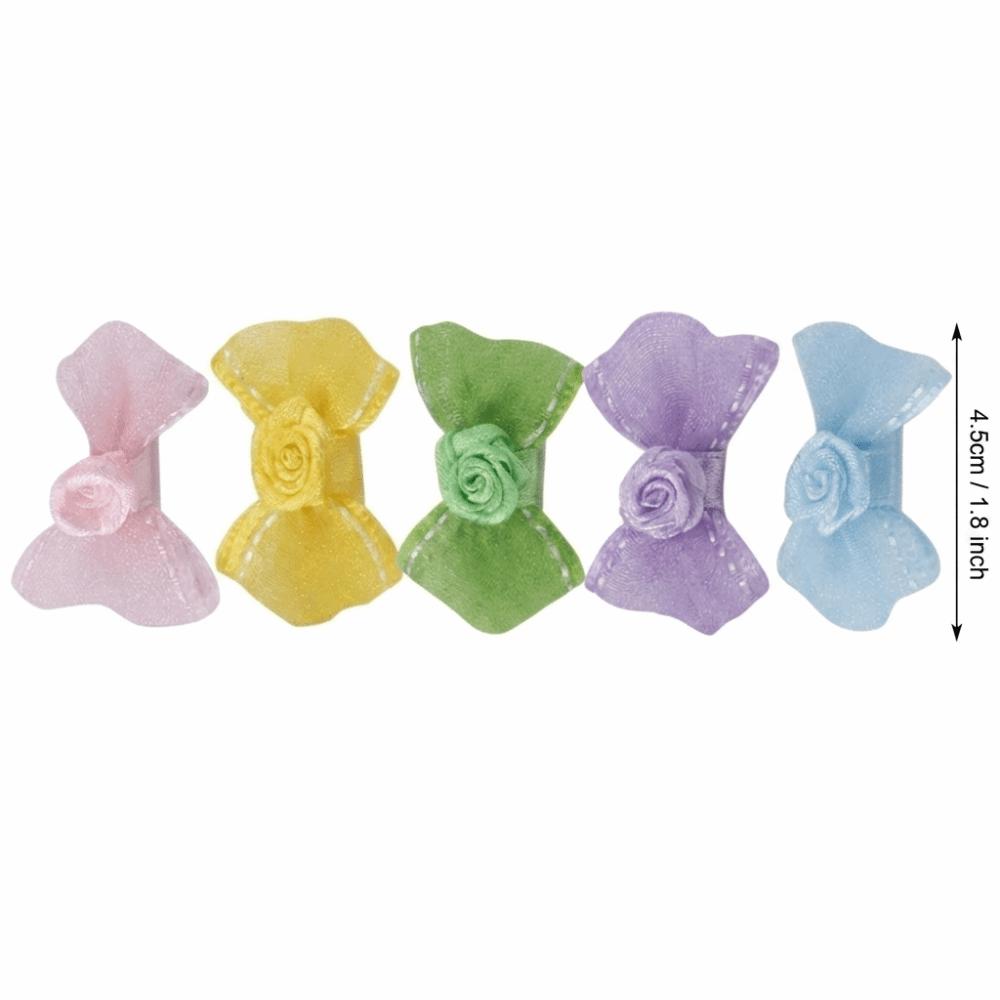 10Pcs Lightweight Pet Bow Clip Organza Bow Pet Head Flower Pet Bow Hairpin Daily Pet Wear