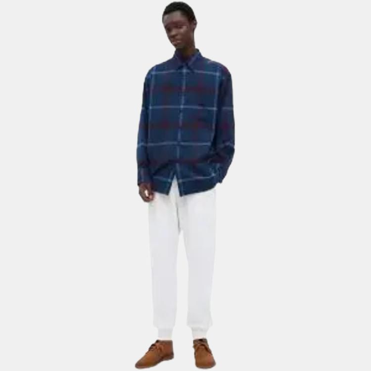 Uniqlo X JW Anderson Collaboration FW23 Solid Color Tapered Drawstring Down Pants Men pants White 462936-01