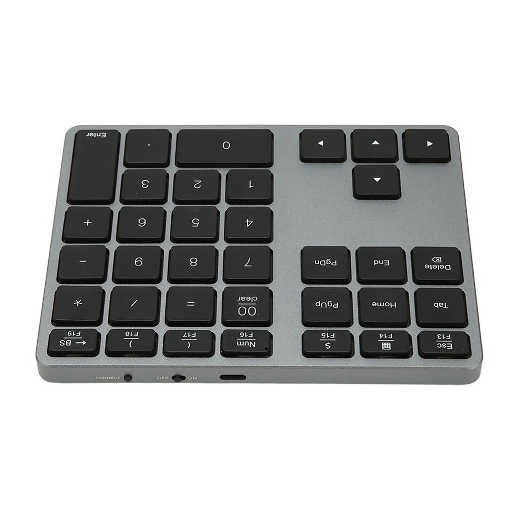 Wireless Number Pad 35 Keys Scissor Switch BT5.0 Aluminium Alloy Case Numeric Keypad for Desktop Laptop Tablet