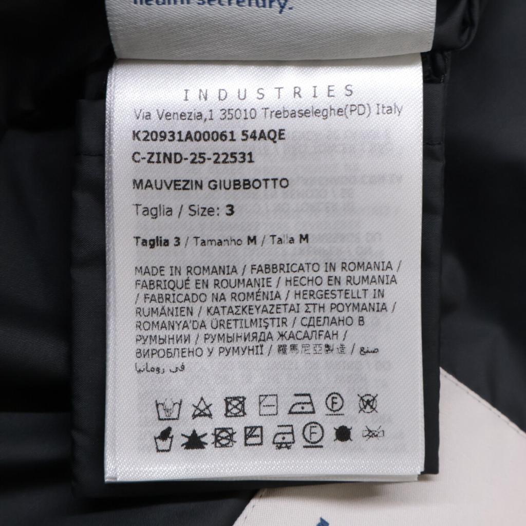 MONCLER 2015 MAUVEZIN Leather Logo Patch Knit Collar Short Down Jacket Jacket 3 blackUsed