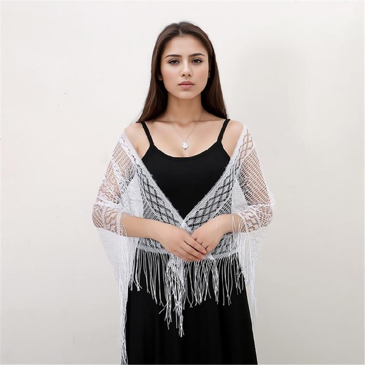 Women's Head Wrap for Weddings and Parties Lightweight and Comfortable Triangle Scarf Fringed Shawl for Travel Parties