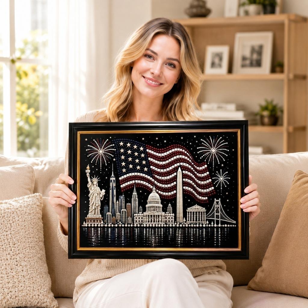 Independence Day DIY Painting Kit, 4th of Set for Adults Kids, Patriotic , Fun Holiday Activity, Home Wall Decor