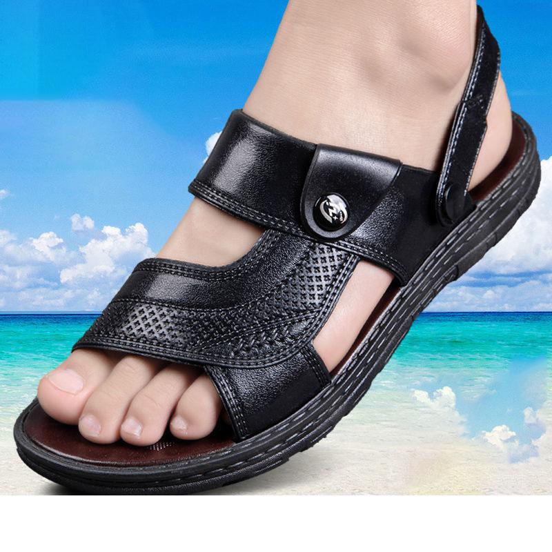 Σανδάλια για ανδρικά καλοκαιρινά στην παραλία αναψυχής, αναπνεύσιμα, μαλακά, αντιολισθητικά, αδιάβροχα και ανθεκτικά στη φθορά Σανδάλια και παντόφλες διπλής χρήσης με χοντρή σόλα