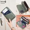 Multi-Functional RFID Anti-Theft Passport Crossbody Bag with Double Zipper