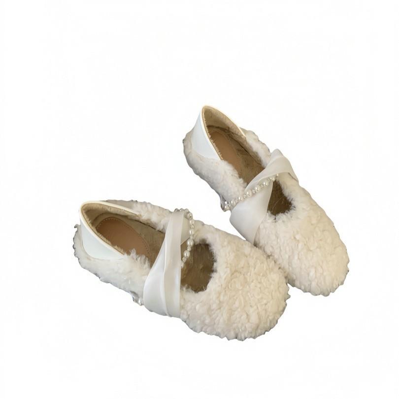 velvet beanie shoes women's autumn and winter cotton boots 2025 new winter velvet cotton shoes one pedal lazy fluffy shoes