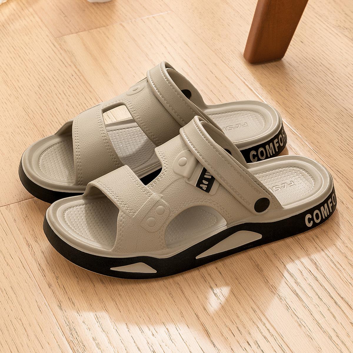 

Summer Men Sandals Flat Soft Beach Sandals Fashion Comfortable Non-slip Sandals Lightweight Casual Men Sandals 40-41 коричневий