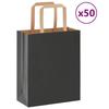 VidaXL Paper Bags 50 Pcs with Handles Black 18x8x22 Cm, Paper Bag, Paper Gift Bag, Paper Gift Bag, Bag 4101852