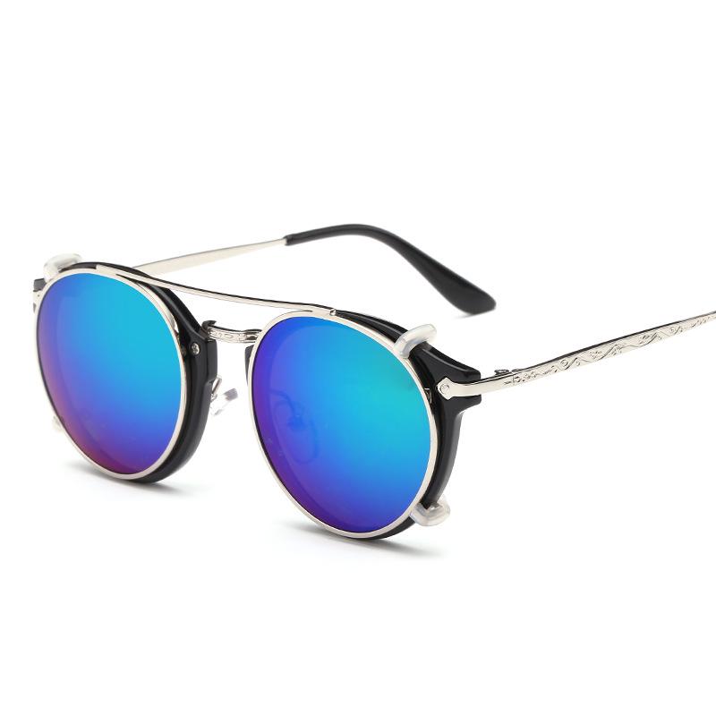 Hengxin 2025 Punk Retro Clip-on Sunglasses - Unisex Trendy Design