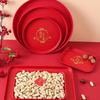 Festive Red Housewarming Candy & Snack Tray for Living Room