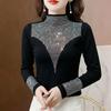 High-end Double-sided Velvet Base Shirt for Women  Slim-fit Soft Warm Stretchy Base Shirt Autumn Winter