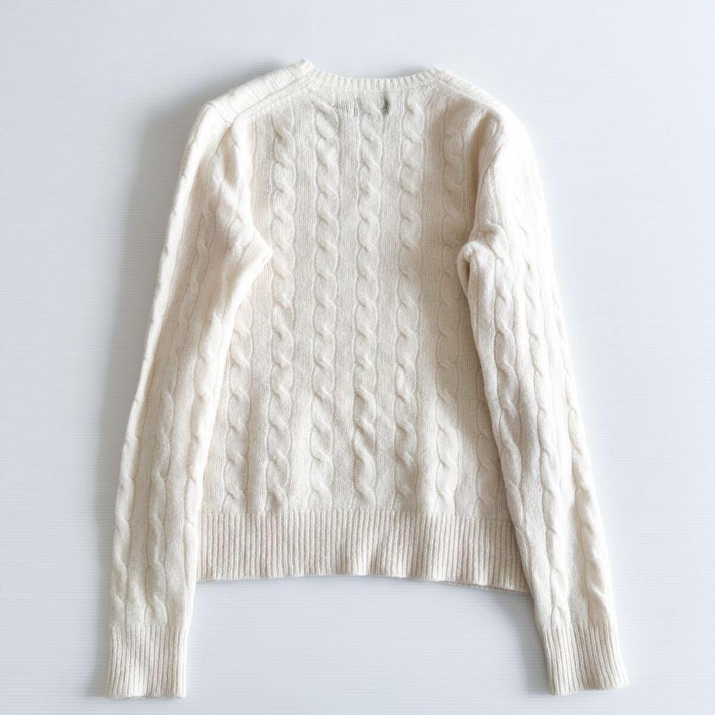 Usato  [Cashmere] POLO RALPH LAUREN Maglia a trecce Bianca S Lana Cashmere