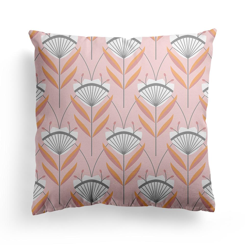 Floral Print Pillowcase, Home Peach Skin Velvet Material Sofa, Car Office Bedside Pillow and Cushion Cover