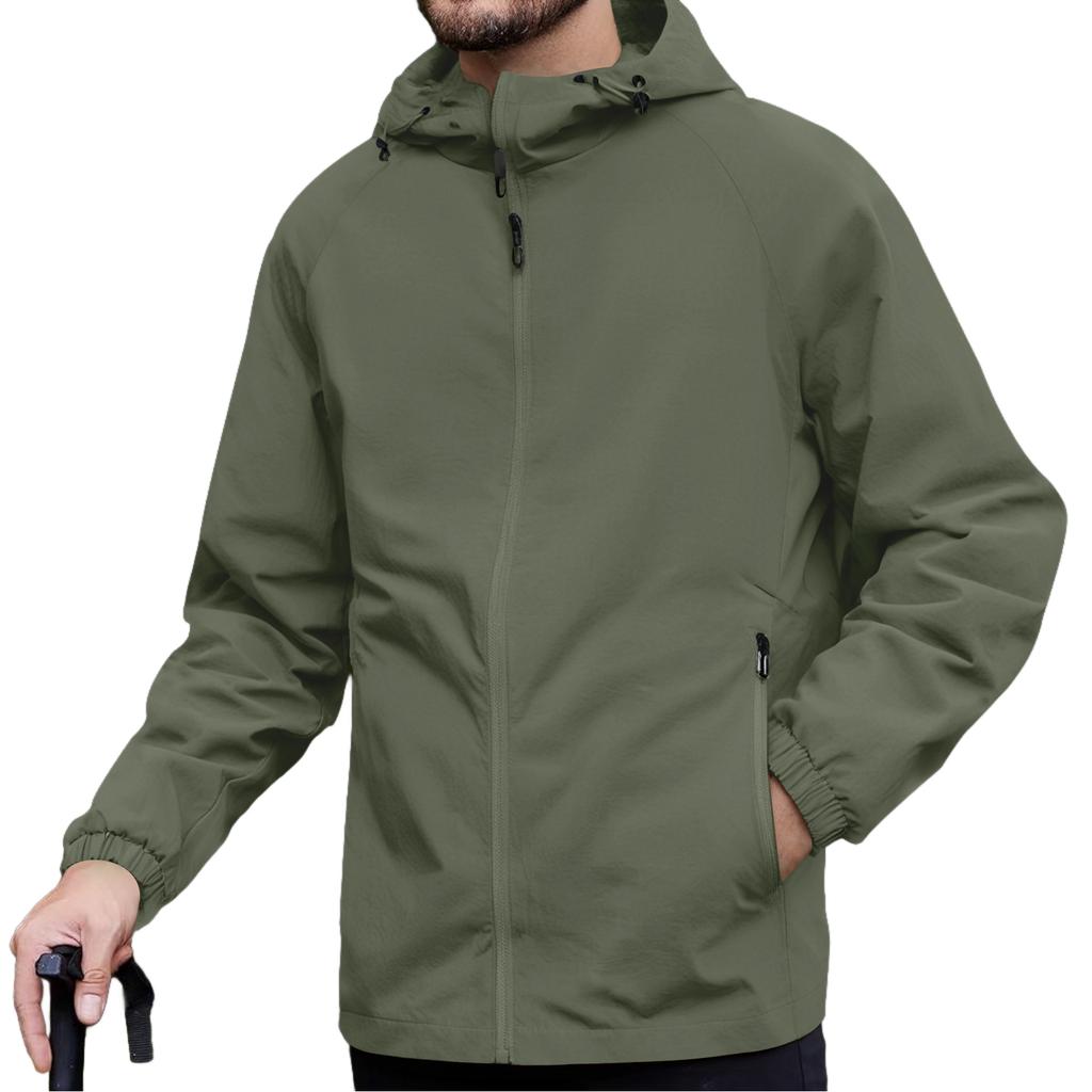 Men's Hooded Workwear Jacket - Versatile Casual Waterproof Windproof Outdoor Leisure Jacket