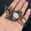 Rainbow Moonstone Pendant Gemstone Jewelry, 999 Copper Wire Wrapped Pendant, Handmade Beautiful Jewelry Pendant