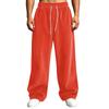 Herren Corduroy Freizeit Hose Hohe Taille Lockerer Schnitt Gerade Weiter Bein mit Taschen