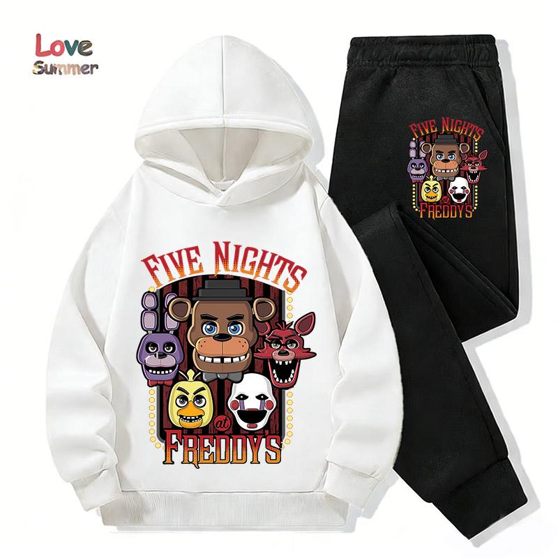 2026 Five Nights Hoodies+Hosen 2er-Set 3-14 Jahre Jungen Mädchen Trainingsanzug Kleidung Hoodie Jungen FNAF Sportlicher Anzug Ideal für den täglichen Gebrauch im Freien