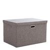 Faltbare Baumwoll-Leinen-Aufbewahrungsbox mit Deckel für Kleidung & Spielzeug