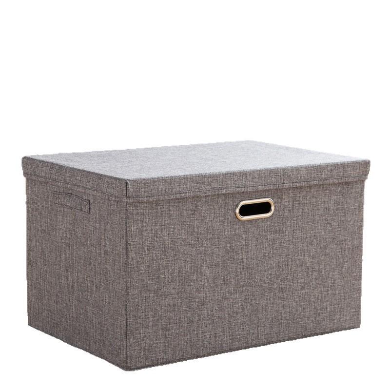 Faltbare Baumwoll-Leinen-Aufbewahrungsbox mit Deckel für Kleidung & Spielzeug