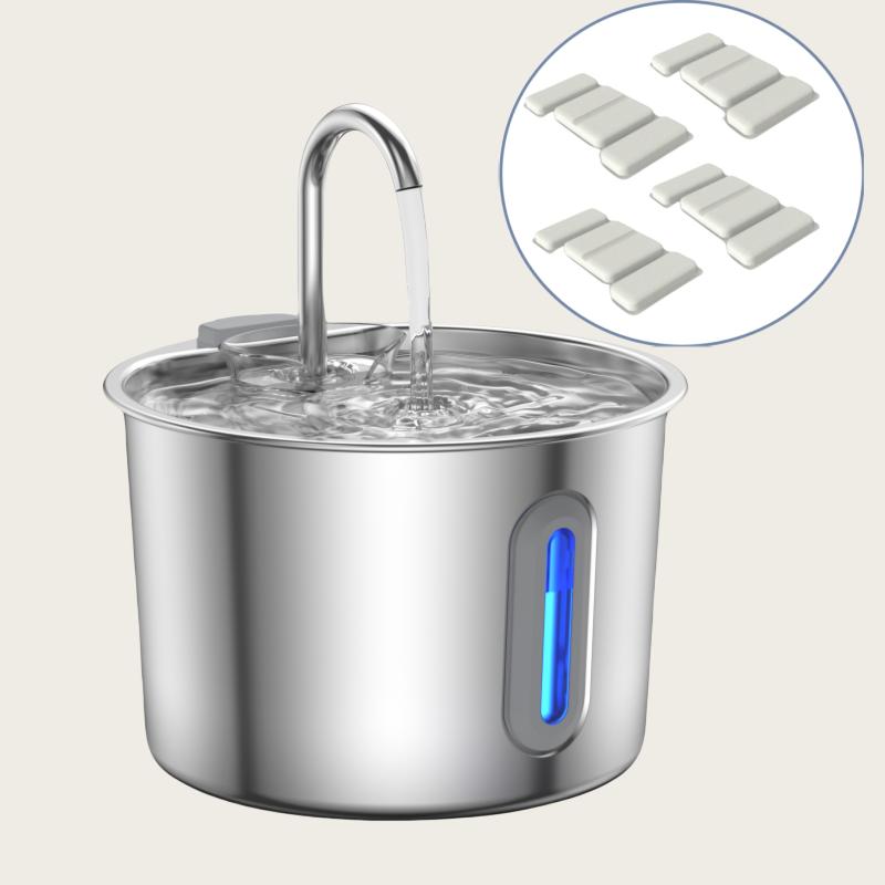 Stainless Steel Cat Water Fountain 2.2L/75oz Pet Automatic Water Dispenser for Dog Cat Drinking Pet supplies Filter System
