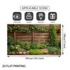 Rustic Brown Timber Plank Greenery Bush Courtyard Photo Background