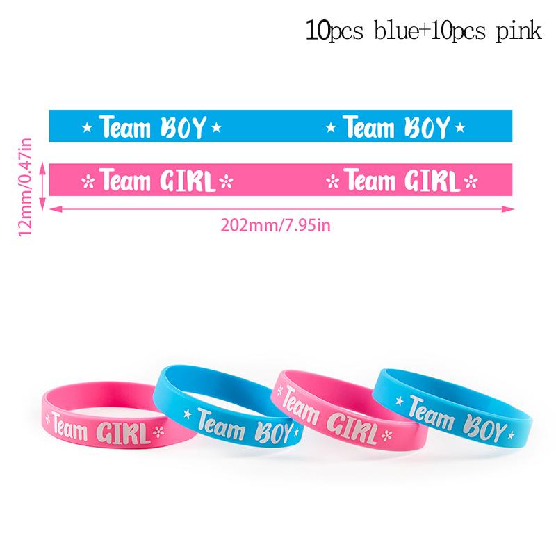 

20 шт. браслетов для определения пола ребенка, силиконовые браслеты для мальчиков и девочек, для команды Венди, приветственный детский душ, вечеринка по случаю определения пола ребенка, декор
