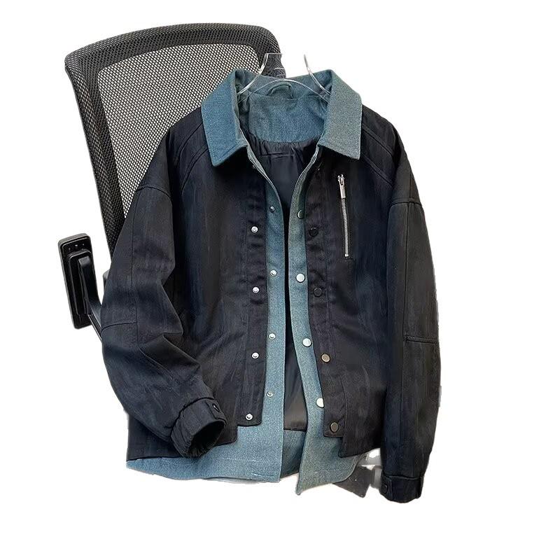 Trendy Two-Piece Denim Lapel Jacket for Men - Spring/Autumn 2025 Collection