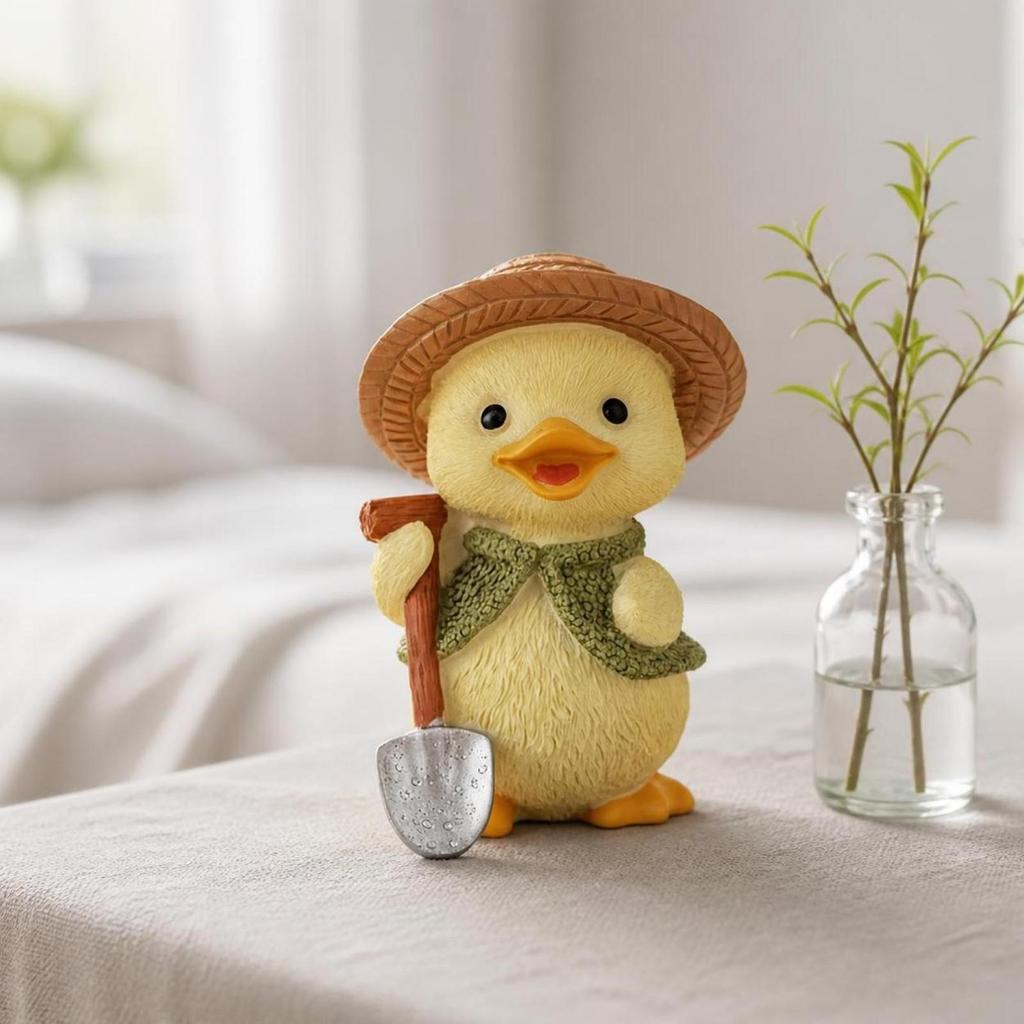 Duck Figurine with Hat Cute Statue Miniature for Tabletop