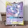 1PC Pokemon Cards Mewtwo Print Blanket Children Adult Blanket Soft and Warm Bedding for Home Sofa Outdoor Travel Cover Blanket