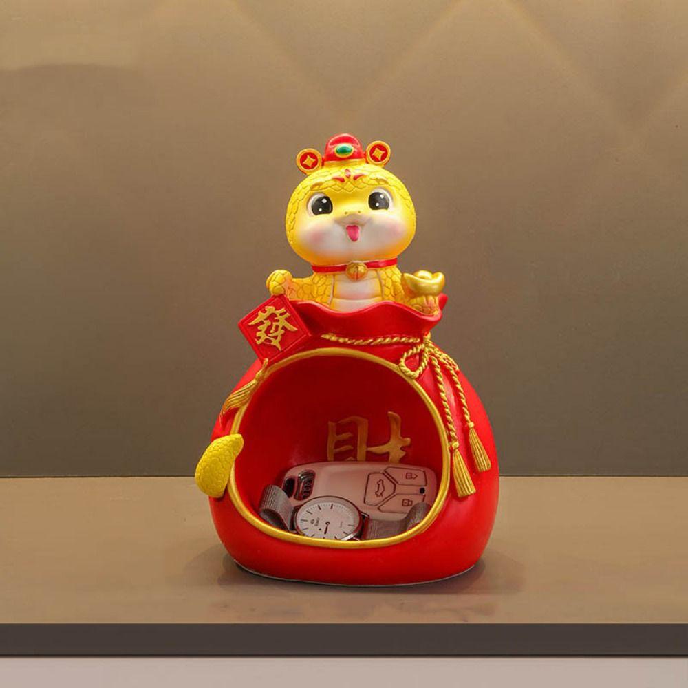 Handmade Snake Statues Holder Tray Colorful Snake Collectible Organizer  New Year Decor