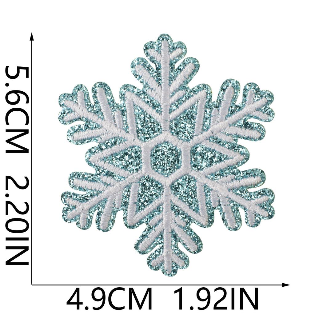 Winter Snowflake Embroidery Cloth Sticker Ironing Holiday Decoration Accessories Scarf Luggage Embellishment Snowflake Repair Embroidery Patch
