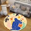 Eclectic Round Pop Art Multicolor Accent Rug, Non-Slip Floor Mat for Bathroom