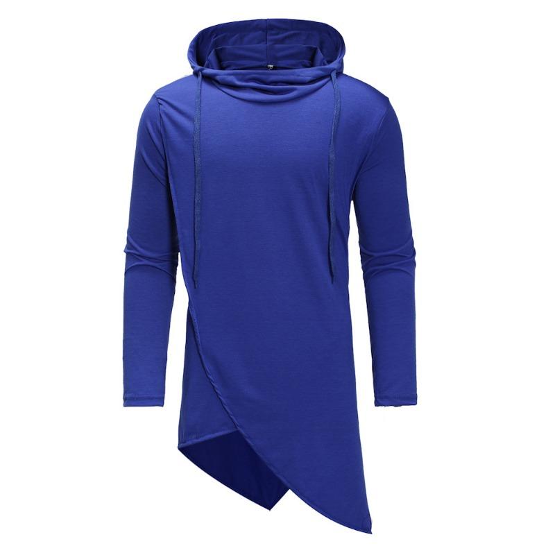 Casual Fashion Irregular Hooded Plus Size Men Daily Sweatshirt