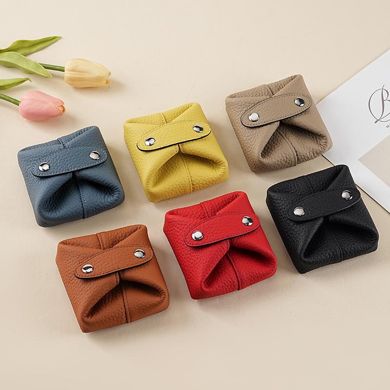 Retro Cowhide Women's Mini Coin, Jewelry & Makeup Storage Bag