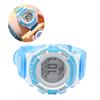 Digital Chronograph Watch Girls Student Electric Waterproof PU Strap for Swimming Sports with Colorful Night Light Alarm