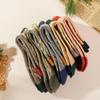 Fashion Color Contrast Women's Christmas Tree Wool Socks Autumn Winter Japanese Vintage Thickened Warm Soft Comfortable Socks