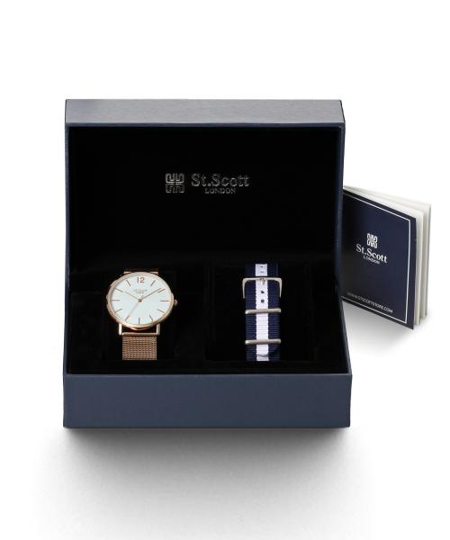 

[ST.SCOTT LONDON] ST.SCOTT LONDON Innis12 Мужской набор часов с двумя ремешками ST2301M-SET ST2301M-SBS / BK