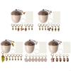 Wooden Acorn Animal Knitting Markers With Storage Box Locking Stitching Markers For Knitting Handmade Crochet Craft B03E