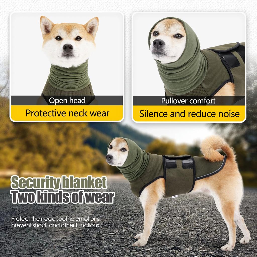 Dog Anxiety Vest and Coat-Keep Pet Calm, Dog Jacket, Anti Anxiety Vest for Dogs and Cat Body and Ear.
